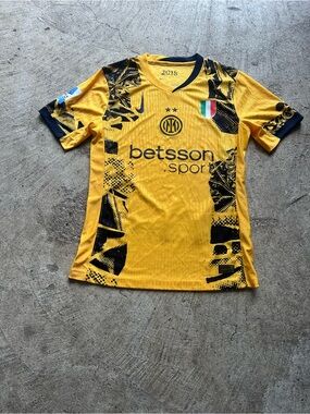 Nike Yellow and Navy 2018 Football Jersey